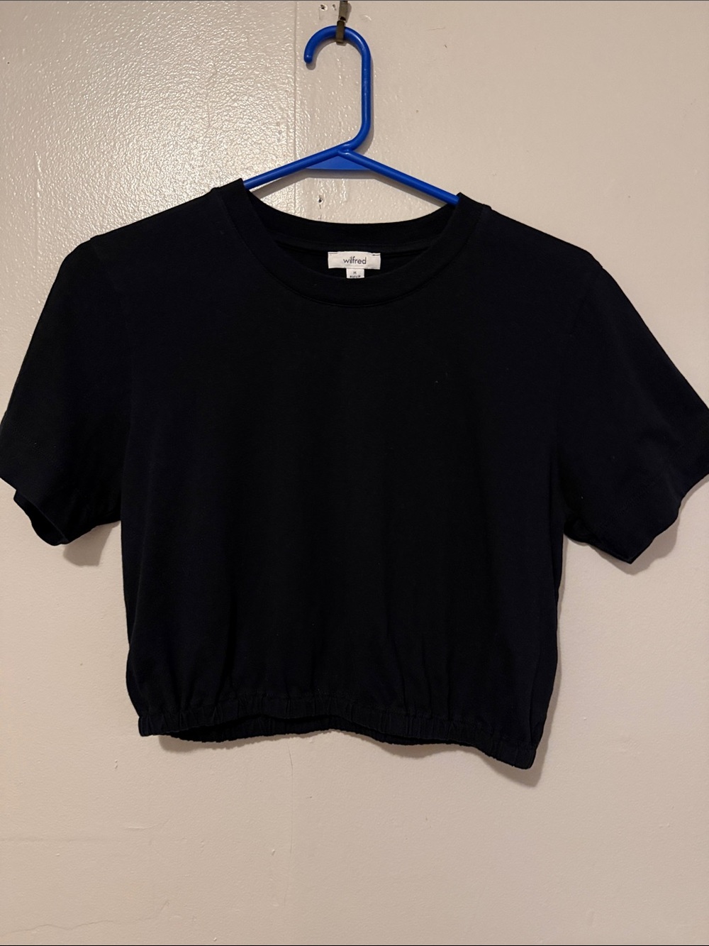 Wilfred Black Cropped Elastic-Hem Tee